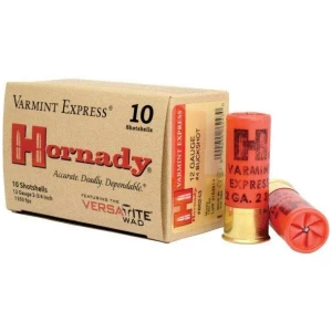 Box of Hornady 12 gauge shotgun shells.