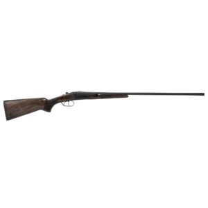 Side-by-side double-barrel shotgun with wooden stock