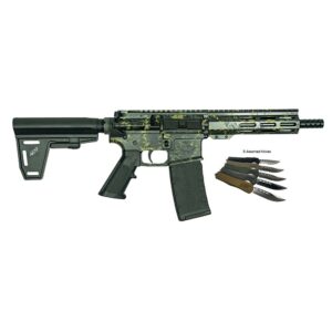 Great Lakes AR-15 Handgun .223 Wylde 30rd Magazine 7" Barrel Lichen Black with 5 OTF 3-1/2" Blade Knives