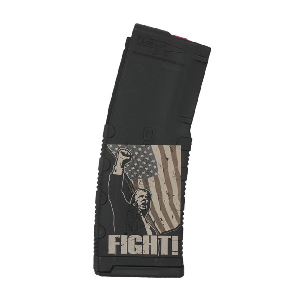 AR-15 magazine with American flag design.