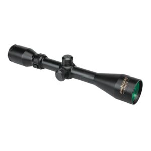 Black rifle scope with adjustment turrets