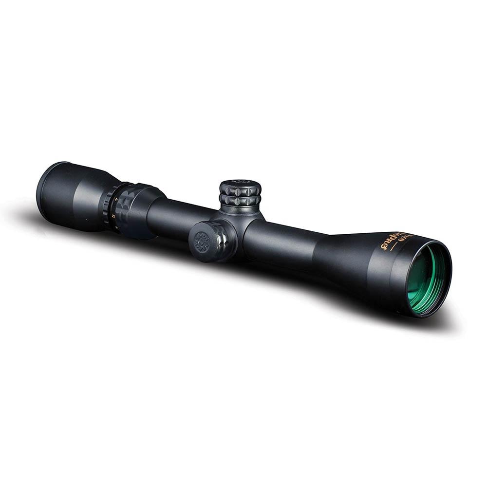 Black rifle scope isolated on white background