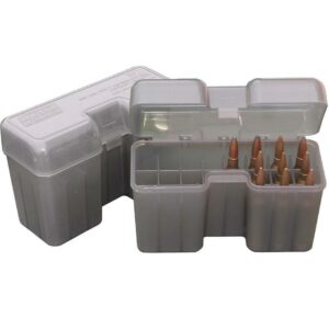 MTM Case-Guard RF-22 Series Flip Top Rifle Ammo Box Clear Smoke