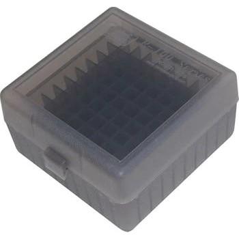 MTM Flip-Top Ammo Box 100 Rounds 223/204 Ruger/6x47 Clear Smoke