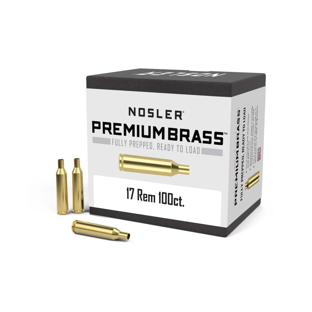Nosler Unprimed Brass Rifle Cartridge Cases .17 Rem 100/ct