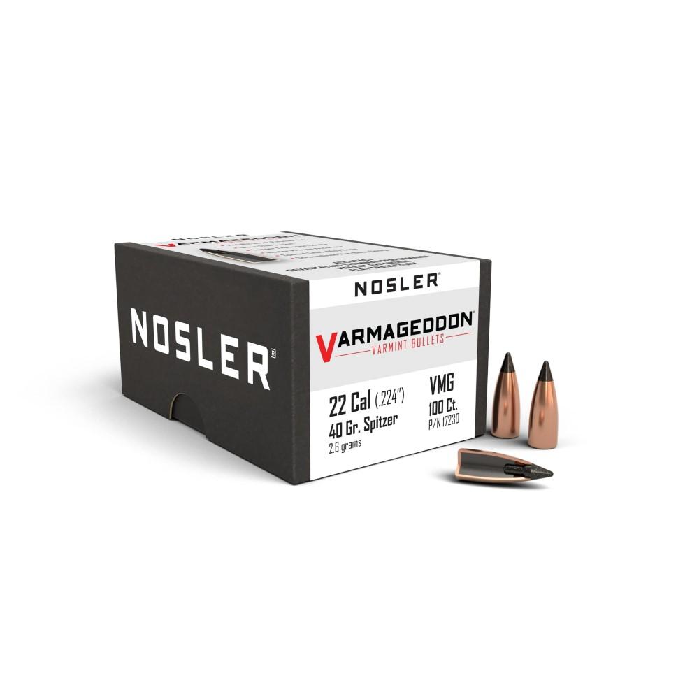 NOSLER BULLETS 22 CAL .224 - 40GR VARMAGEDDON TIPPED 100CT