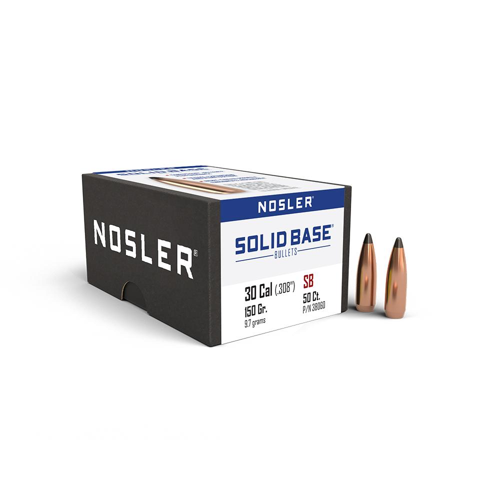 NOSLER BULLETS 30 CAL .284 - 150GR SOLID BASE SP 50CT