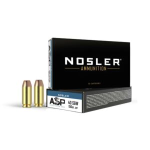 Nosler ASP Handgun Ammunition .40 S&W 150 gr JHP 1110 fps 50/ct