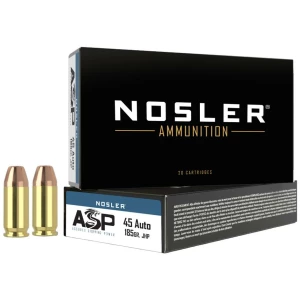 Nosler ASP Handgun Ammo .45 ACP 185 gr JHP 915 fps 50/ct