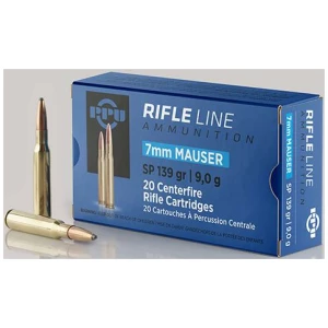 PPU Rifle Ammunition 7mm Mauser 139 gr SP 2660 fps - 20/ct