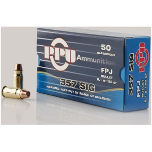 PPU Handgun Ammunition .357 SIG 125gr FPJ 1542 fps 50/ct