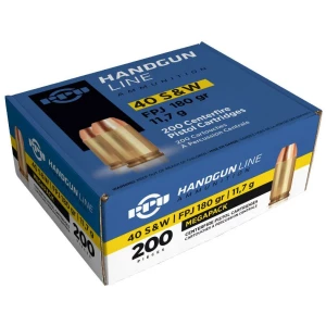 PPU 40 S&W Handgun Ammunition 180gr FMJ 935 fps 200/ct