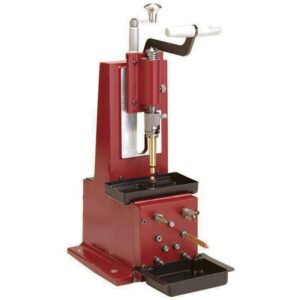 Red manual ammunition reloading press machine