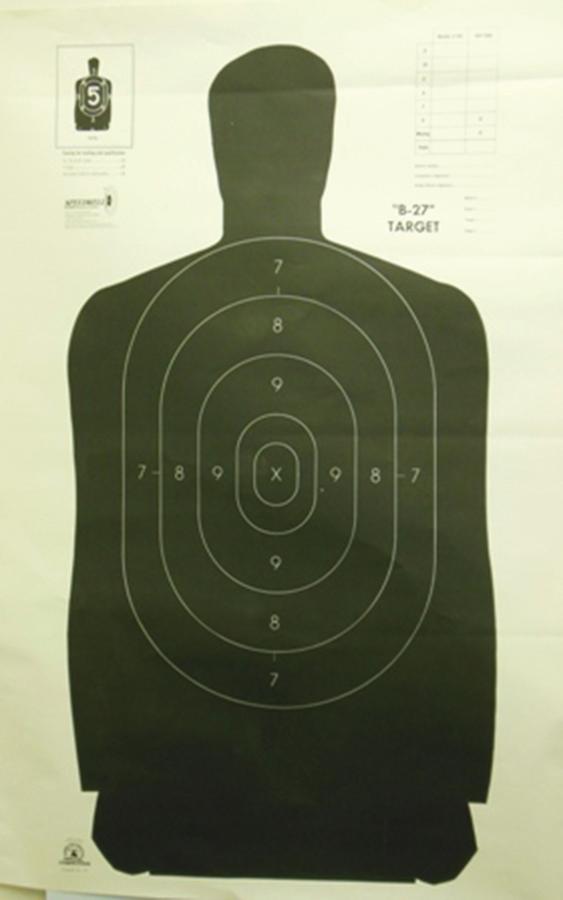 Speedwell Official NRA Police Qualification Silhouette Police Silhouette - Black - 50 yd. 24" X 45" 100/Pack
