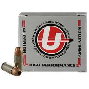 Underwood Hunting & Self Defense Handgun Ammunition 9mm Luger(+P) 124gr JHP 1225 fps 20/ct