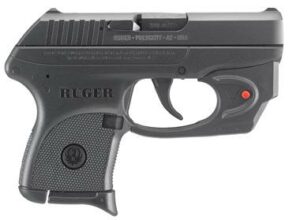Compact black Ruger handgun side view