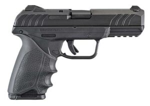 Black semi-automatic handgun side view