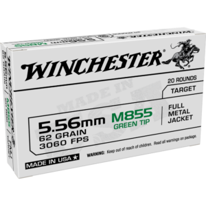 WINCHESTER USA 5.56X45 62GR - GREEN TIP 20RD 50BX/CS