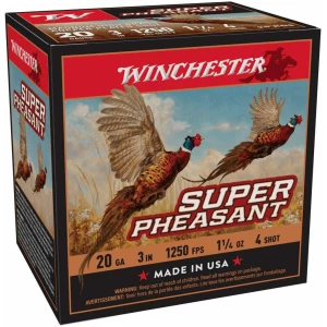 Winchester Super-X Super Pheasant Shotshells 20 ga 3" 1-1/4 oz 1250 fps #4 25/ct