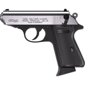 Walther PPK/s Handgun .22 LR 10rd Magazine 3.3" Threaded Barrel Two-Tone Black Stainless