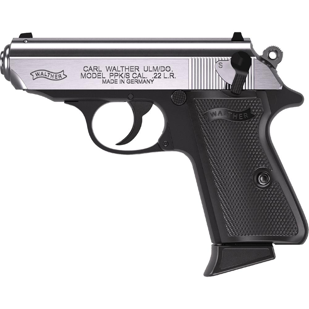 Walther PPK/s Handgun .22 LR 10rd Magazine 3.3" Threaded Barrel Two-Tone Black Stainless
