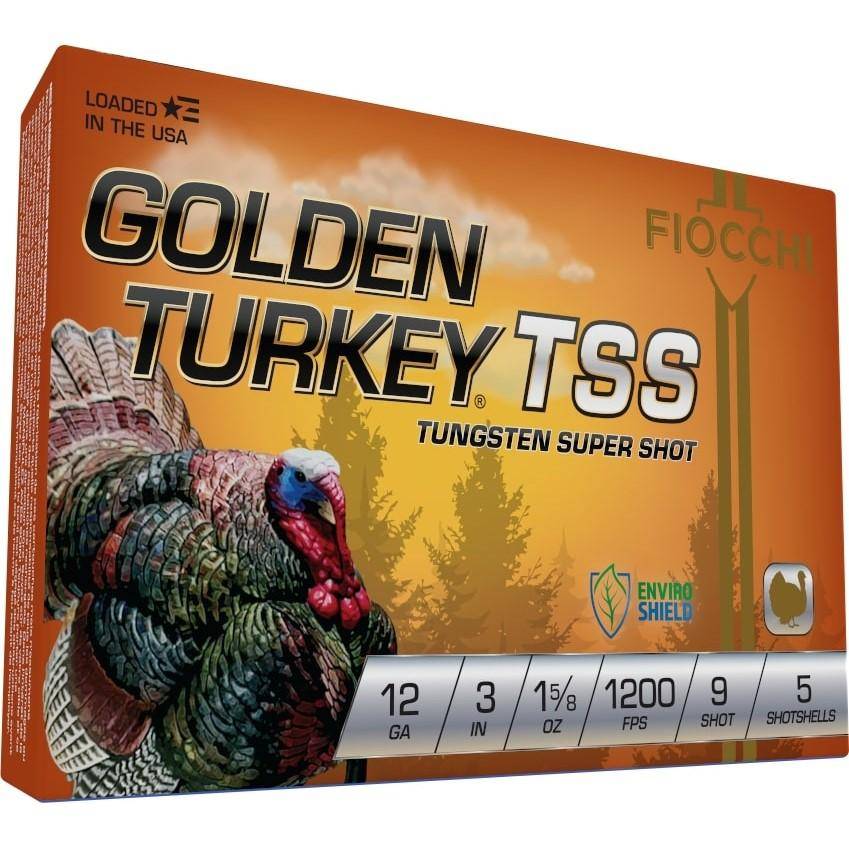 FIOCCHI GOLDEN TURKEY TSS 12GA - 3" 1-5/8OZ #9 5RD 10BX/CS