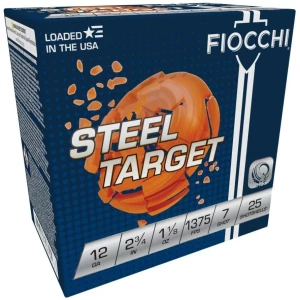 Fiocchi Target Steel Shotshells 12 ga 2-3/4" 1-1/8oz 1375 fps #7 25/ct