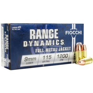 Fiocchi 9mm ammo box and bullets.