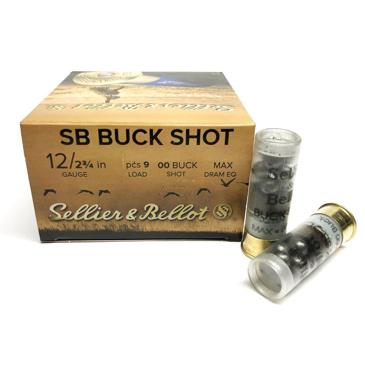 Sellier & Bellot 12 gauge buckshot ammunition box.