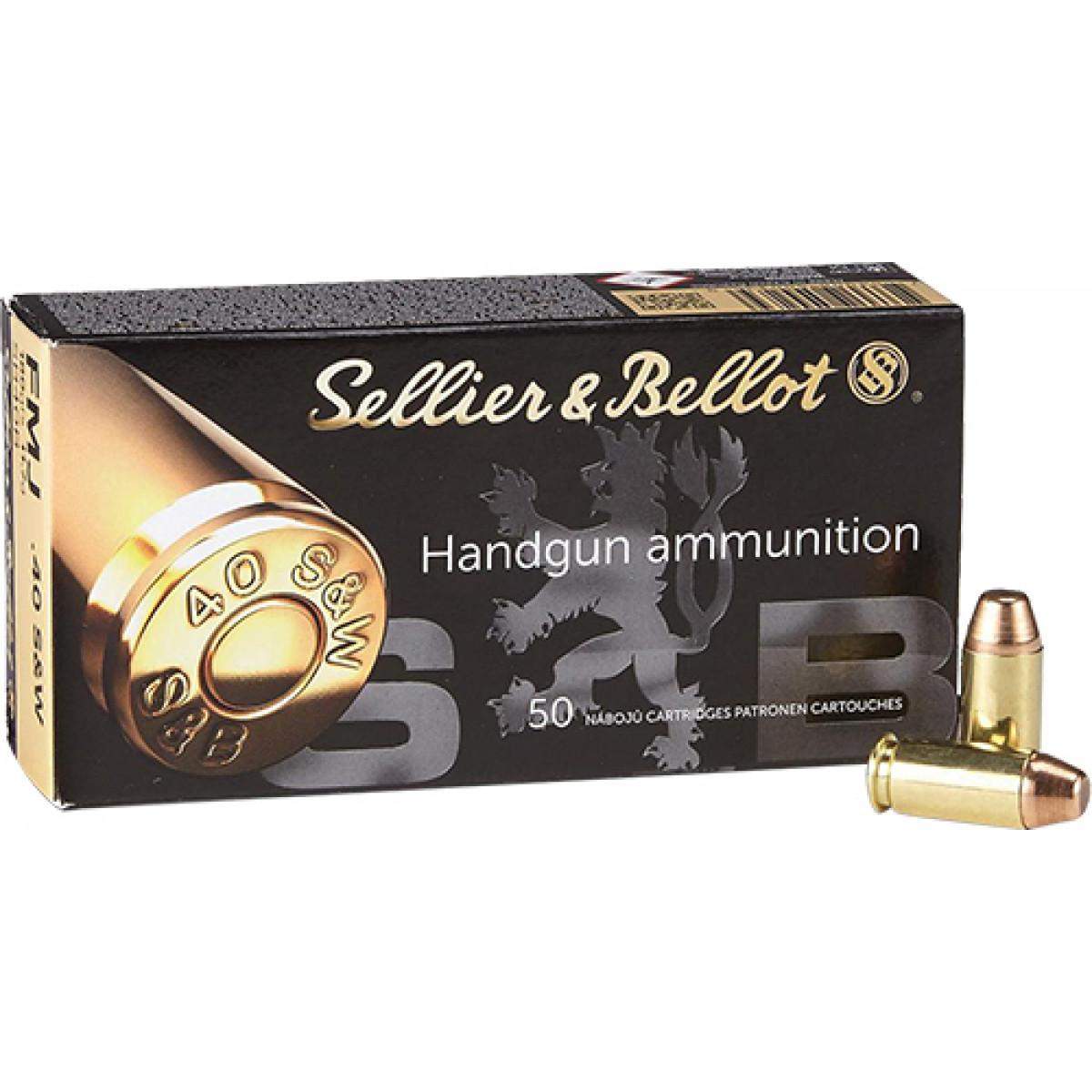 Sellier & Bellot Pistol & Revolver Ammo .40 S&W 180 gr FMJ 965 fps 1000/ct Case