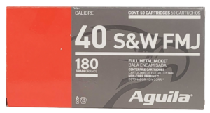 Aguila Ammunition .40 S&W Handgun Ammo - 180 Grain | FMJ Flat Nose | 50rd Box