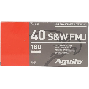 Aguila Ammunition .40 S&W Handgun Ammo - 180 Grain | FMJ Flat Nose | 50rd Box