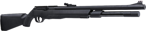 Black tactical shotgun with magazine and sight