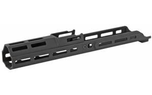 Black M-LOK rifle handguard on white background