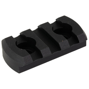 Black plastic two-slot accessory mount