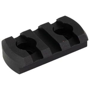 Black plastic two-slot accessory mount