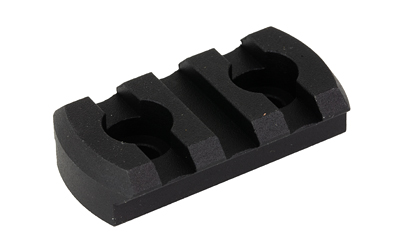Black plastic two-slot accessory mount