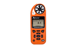 Orange Kestrel handheld wind speed meter device