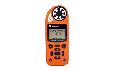 Orange Kestrel handheld wind speed meter device