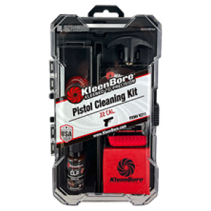 KleenBore pistol cleaning kit for .22 caliber firearms.