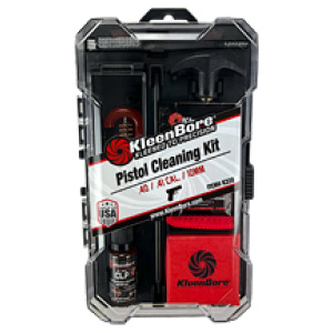 KleenBore pistol cleaning kit in clear packaging