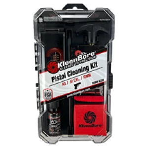 KleenBore pistol cleaning kit in clear packaging