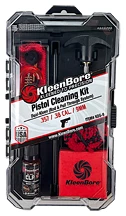 KleenBore pistol cleaning kit in a clear case.