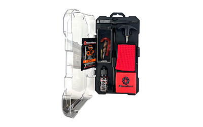 Gun cleaning kit with oil and accessories.
