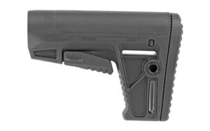 Black adjustable rifle buttstock side view