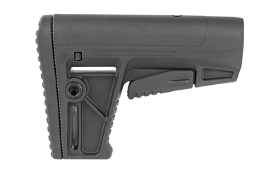 Black adjustable tactical rifle stock