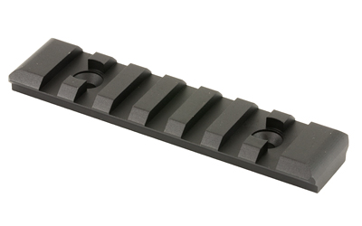 Black Picatinny rail for firearm accessories.