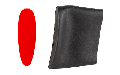 Black leather pouch with red oval insert