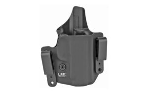 Black IWB handgun holster on white background