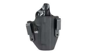 Black Kydex concealed carry handgun holster with clips